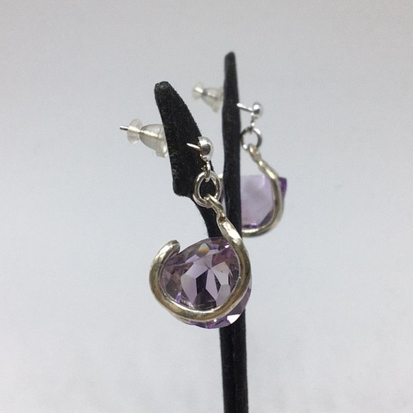 アメシスト イン メルティッド スノウ _ピアス / Amethysts in melted