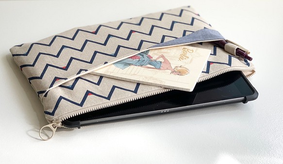 水紋柄多機能収納袋・iPadタブレット保護袋 1枚目の画像