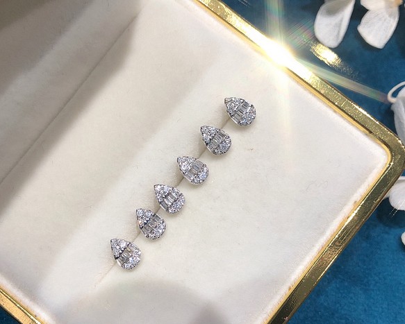 セール価格】水滴形 天然ダイヤモンドピアス0.16ct k18 www