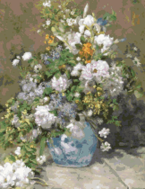 ルノワール 「春の花束」クロスステッチ刺繍図案 1枚目の画像