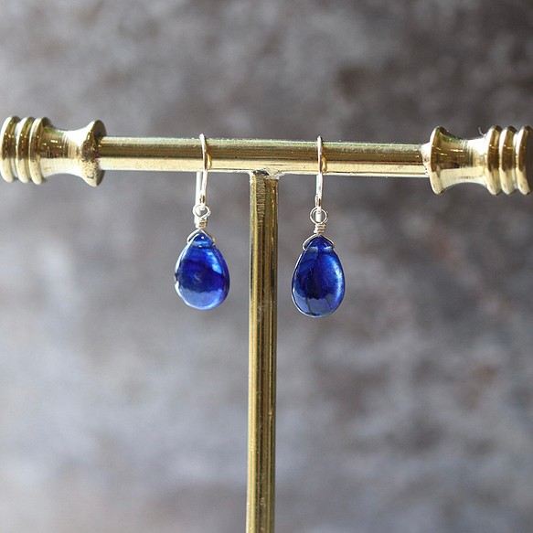 14Kgf藍寶石耳環/耳環--優雅藍-- 第1張的照片