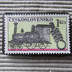 チェコスロバキア　切手ブローチ8195 1枚目の画像