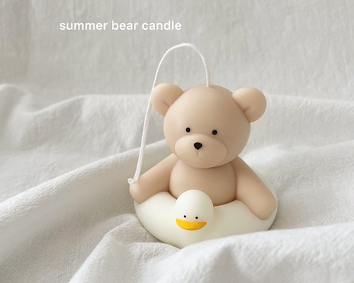 swim ring candle うきわクマキャンドル キャンドル・キャンドル