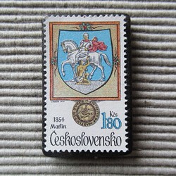 チェコスロバキア　切手ブローチ8204 1枚目の画像