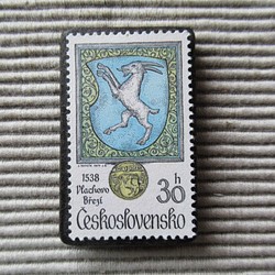 チェコスロバキア　切手ブローチ8206 1枚目の画像