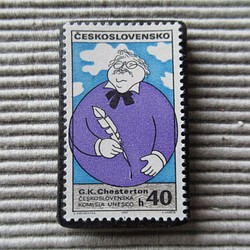 チェコスロバキア　切手ブローチ8217 1枚目の画像