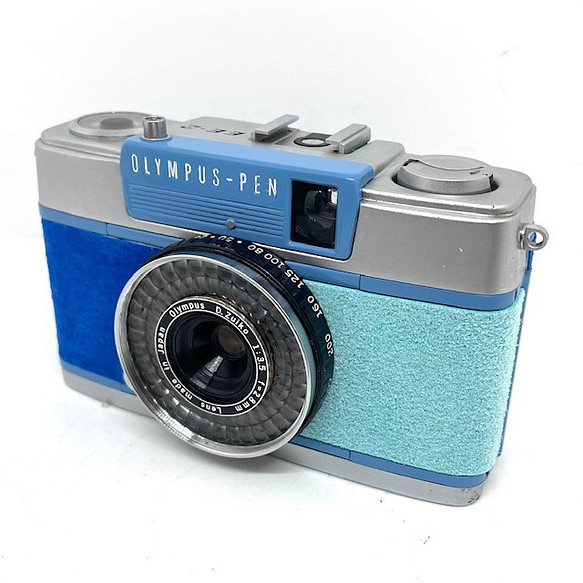 22-038 リメイクカメラ OLYMPUS PEN-EE2（ブルー・ミントグリーン ...