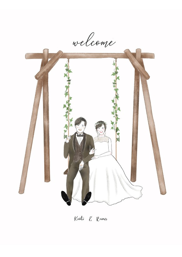 ウェルカムボード 似顔絵 水彩 イラスト 結婚式 データ納品 Wedding Z4y Com Br