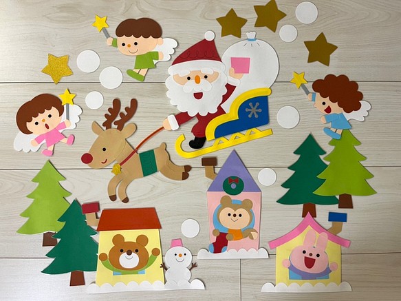 クリスマス壁面 12月壁面 壁面飾り 型紙 Hiro 通販 Creema クリーマ ハンドメイド 手作り クラフト作品の販売サイト