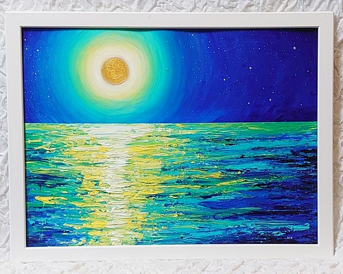 油絵 絵画【月の海】 絵画 ＨＲ 通販｜Creema(クリーマ)