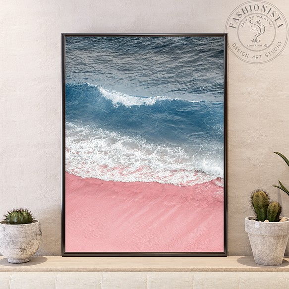 Ocean 海 ピンクサンドビーチ インテリアポスター 海外アート 4264 写真 グラフィック Fashion Wall Art 通販 Creema クリーマ ハンドメイド 手作り クラフト作品の販売サイト