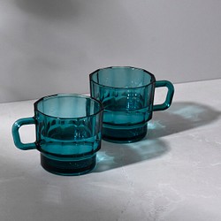 【HMM】W Glass- 藍色玻璃杯 300ml 春池玻璃 第1張的照片