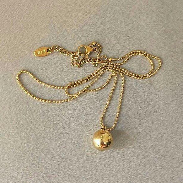 『品質保証』 18 Kゴールドネックレスの重厚感レリーフ鎖骨チェーン
