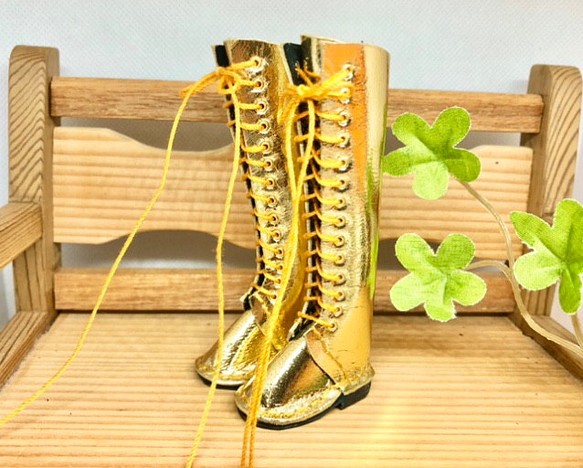 森き　超長編み上げブーツ　高さ8センチ　miniature boots. 1枚目の画像