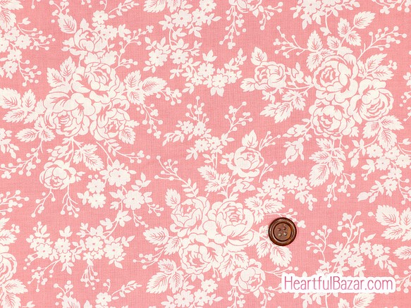 USAコットン(110×50) moda The Flower Farm 早咲きのバラ ピンク 1枚目の画像