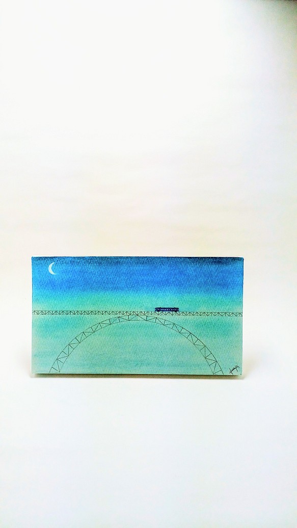 ノルウェー紀行　幻想橋梁　列車の旅　アートパネル　パステルアート 1枚目の画像