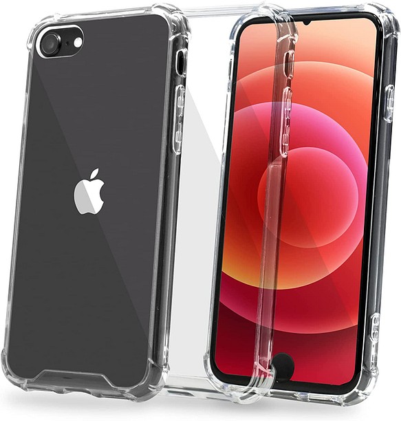 iPhone 7/8/SE2,3 透明 クリア スマホケース シンプル 無地 側面ソフト+背面ハード ハイブリッド新素材