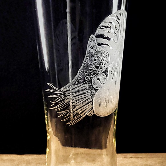 【個性杯客製】鯨嚮海系列 - 秘密 鸚鵡螺 曲線杯 可配對 客定手工雕圖/刻字 第1張的照片