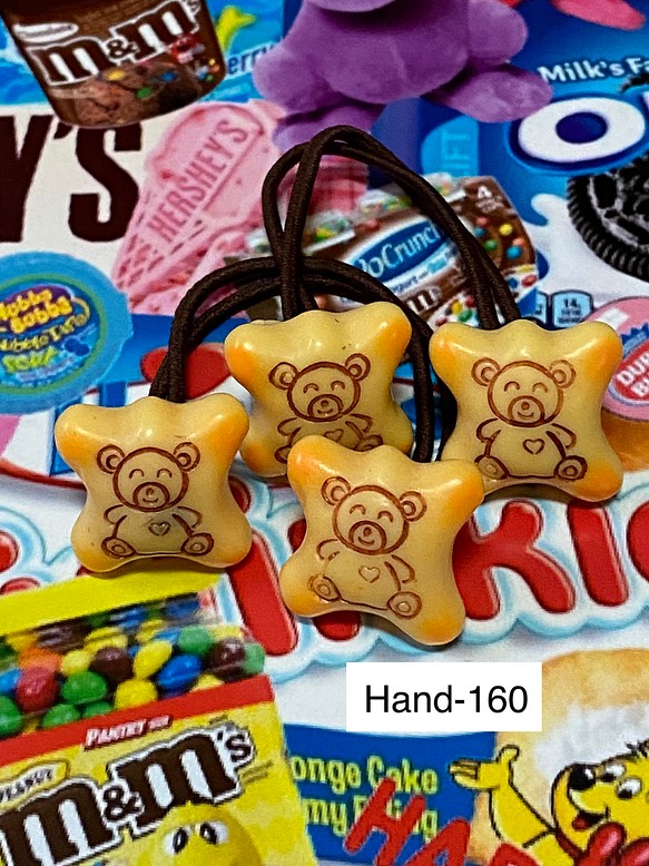 HAND MADE☆Kidsヘアゴム☆お菓子風パーツ（Hand-160） 1枚目の画像