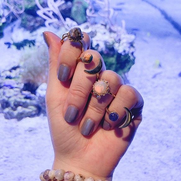 海の宝石*+｡マーメイド 海 月 天然石 ブルー 水族館 人魚 浴衣