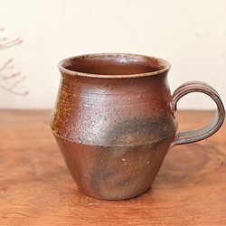 備前焼 コーヒーカップ(野草)・サンギリ　c9-051 1枚目の画像