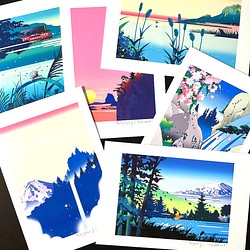 浮世絵チックな風景のポストカード6枚_02 1枚目の画像