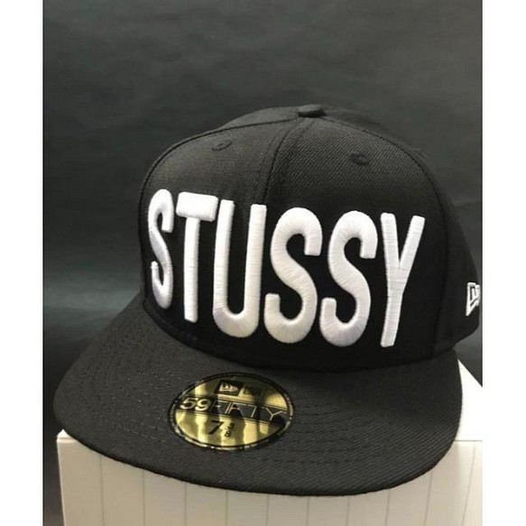 NEWERA STUSSY 59FIFTY キャップ 帽子 キムタク着BIGロゴ-