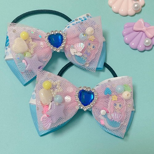 売り切りSALE♡ マーメイド♡ チュールリボン ツイン ハンドメイド