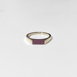 ring 03 L  yellow silver　パープルハート　指輪　ﾘﾝｸﾞ　木製 1枚目の画像