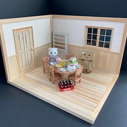 ディーラー 様製 ドールハウス 1/12 折りたたみ 組立式 庭 ピンク 白 - 趣味/おもちゃ