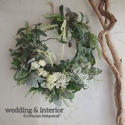 専用*wedding wreath＊ブルーベリー&グリーン フェイクリース