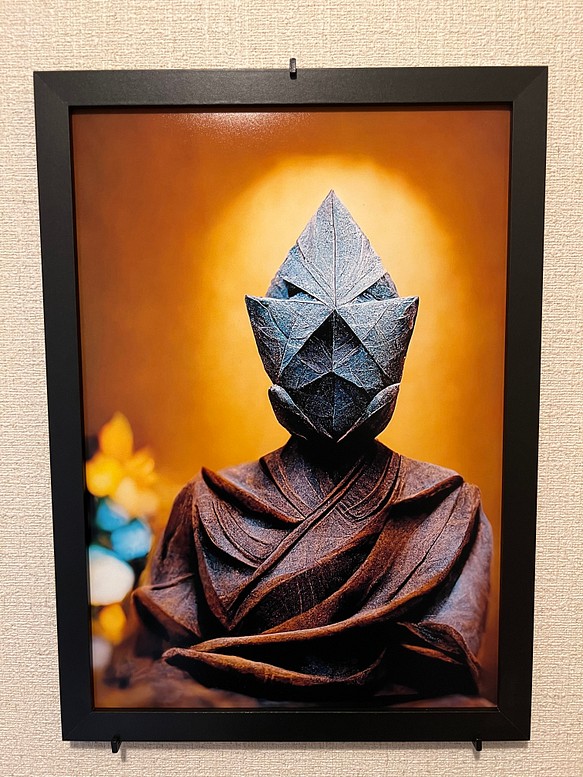 アートポスター【折り紙の仏像】A4 1枚目の画像