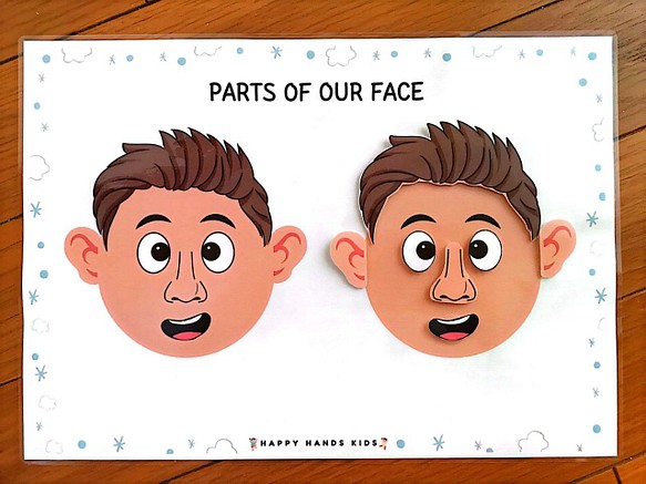 【１~2.5才児対象】顔のパーツを合わせて遊ぶ知育教材 1枚目の画像