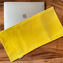 結束銷售 ☆適用於 MacBook Air 金絲雀黃色皮套/皮革文件包 第1張的照片