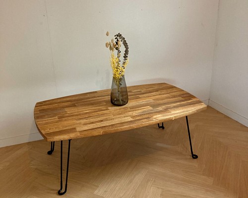 ローテーブル 折りたたみテーブル 北欧 アイアン脚 90cm テーブル 