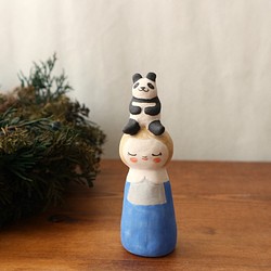 陶器で作った人形   noru doll ( ノルドール )  　パンダ 1枚目の画像