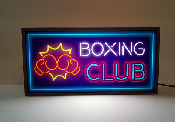 ボクシング ジム チャンピオン ボクサー ファイトクラブ ミニチュア サイン ランプ 看板 置物 雑貨 ライトBOX 1枚目の画像