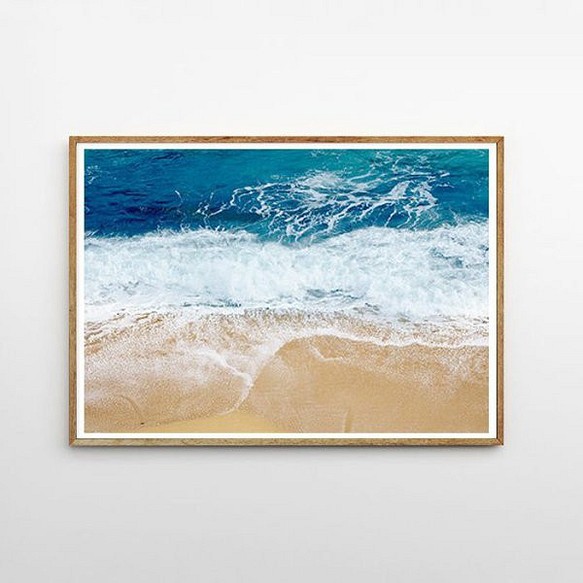 オーシャン 波 海辺　おしゃれなポスター 1枚目の画像