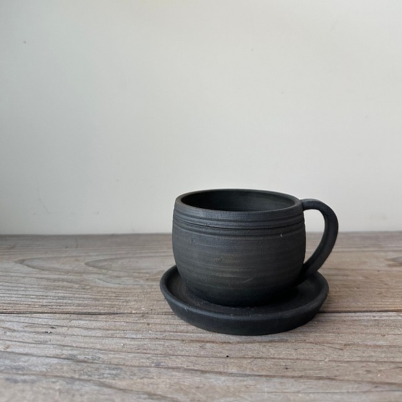 炭化焼成 植木鉢 (coffee cup) 3号 細土 1枚目の画像