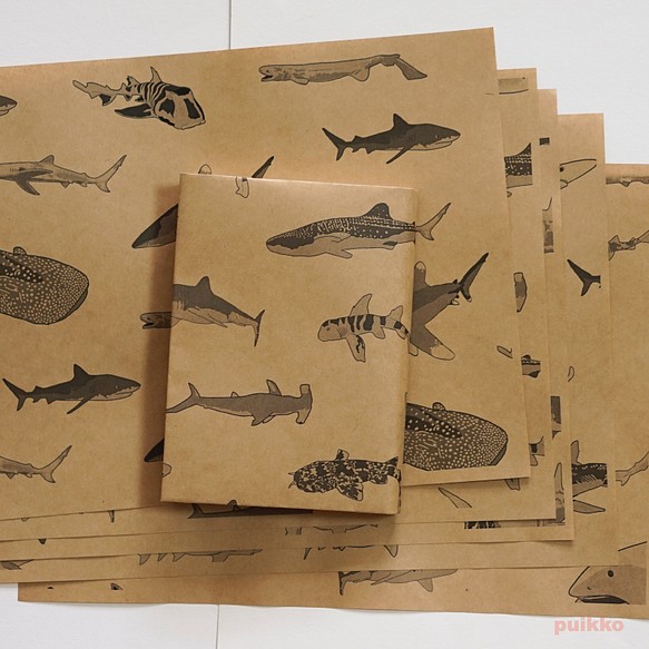 紙書封面鯊魚（單色）（5 件套） 第1張的照片