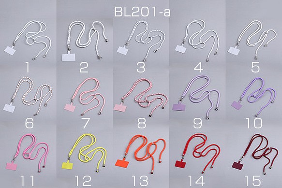 BL201-a-1 2個 スマホストラップコード スマホストラップホルダー 全31色 No.1-15  2X（1ヶ） 1枚目の画像