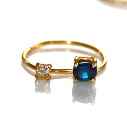 - beautifull precious - k10 Diamond & Sapphire Ring 1枚目の画像