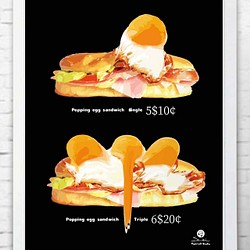 アメリカンメニュー　パン　サンド　アートポスター　ポスター　A4 　アートポスター（アート　seiで検索）2-149 1枚目の画像