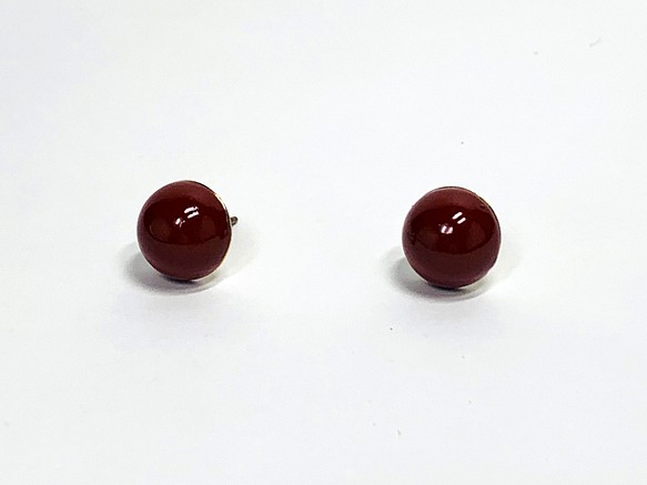 URUURU 漆器耳環 10 毫米（首裡朱紅色） 第1張的照片