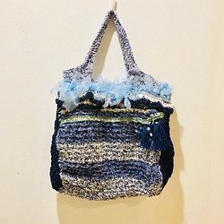 ハンドバッグ（手編み・天然石入り） 1枚目の画像