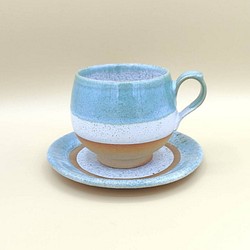 【陶器】◆TVチャンピオン陶芸王が作る器・究極のコーヒーカップ  完了型  『四器織折    夏』 1枚目の画像