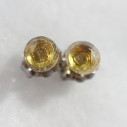 （獨一無二的物品）黃水晶玫瑰切割耳環（5 毫米，鈦柱） 第1張的照片