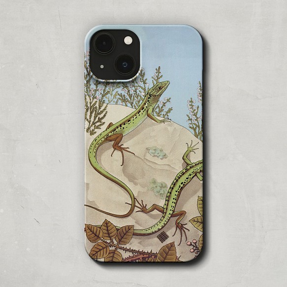 スマホケース / モーリス ピヤール ベルヌーイ「トカゲ」 iPhone 全機種対応 爬虫類 レトロ 個性的 おもしろ 1枚目の画像