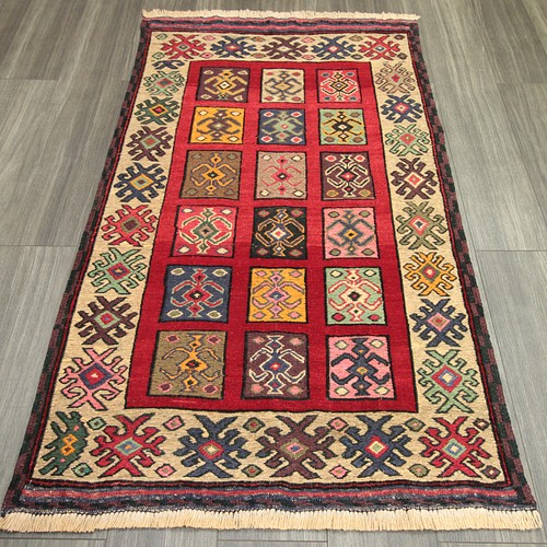 ペルシャ絨毯 シルジャンキリム オールド手織り絨毯 部族絨毯