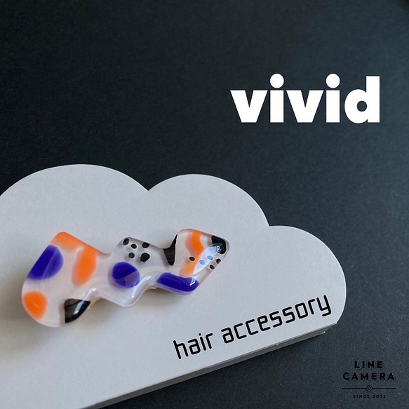 vividヘアアクセサリー（ブルー×オレンジ） 1枚目の画像